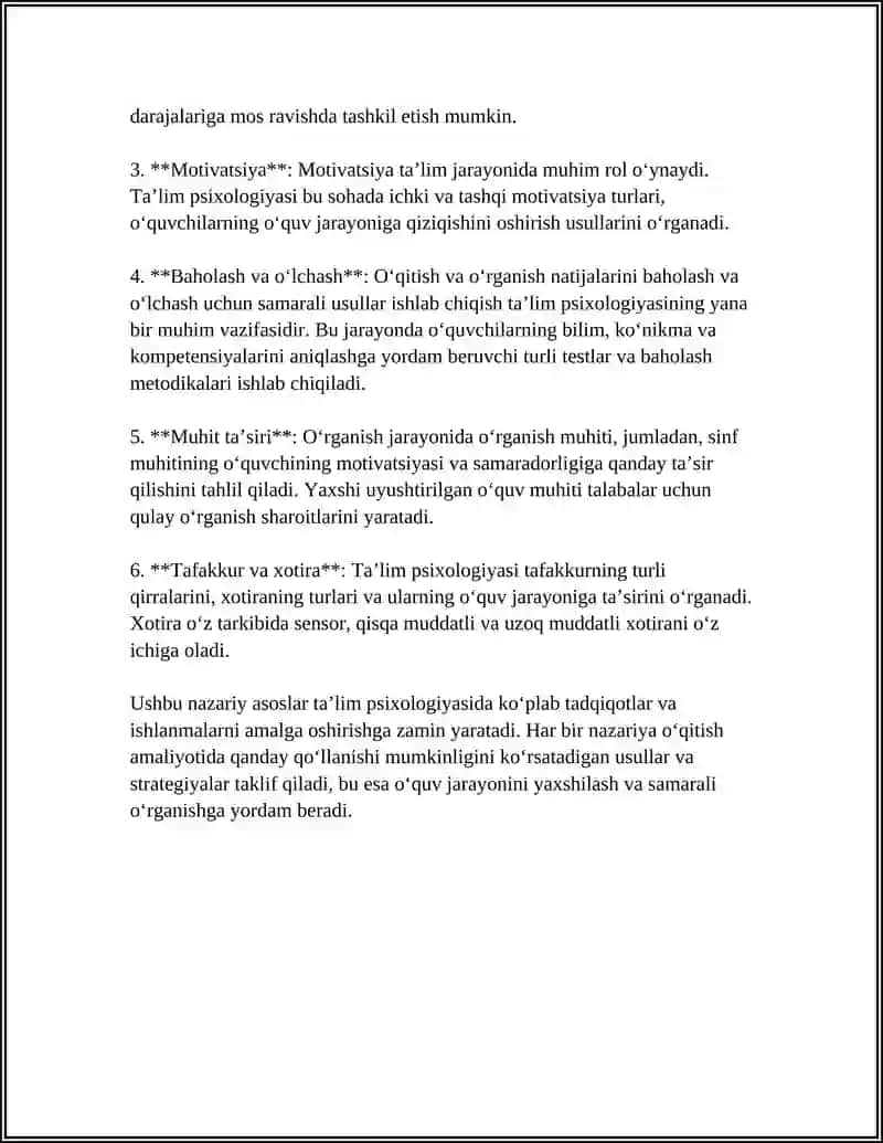 TAʼLIM PSIXOLOGIYASI 4
