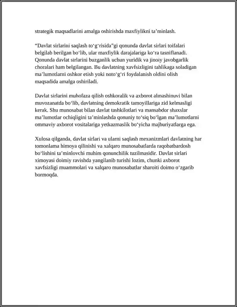 "DAVLAT SIRLARINI SAQLASH TO‘G‘RISIDA”GI QONUN 4