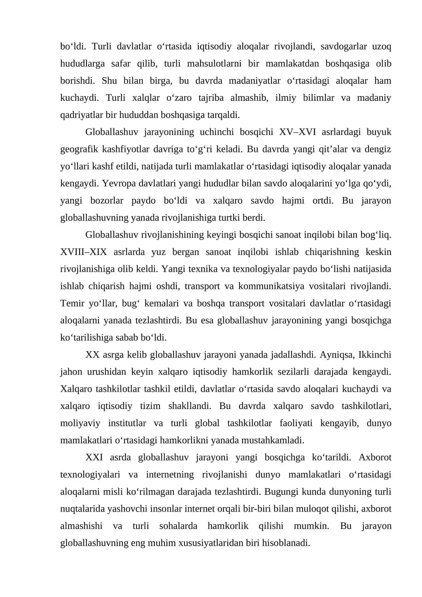 Globallashuv jarayonining ijobiy va salbiy jihatlari 4