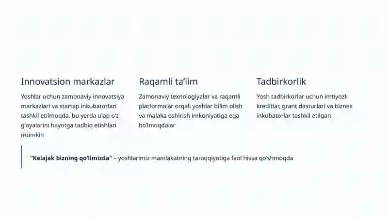 Yangi Oʻzbekistonning Kelajak Istiqbollari 4
