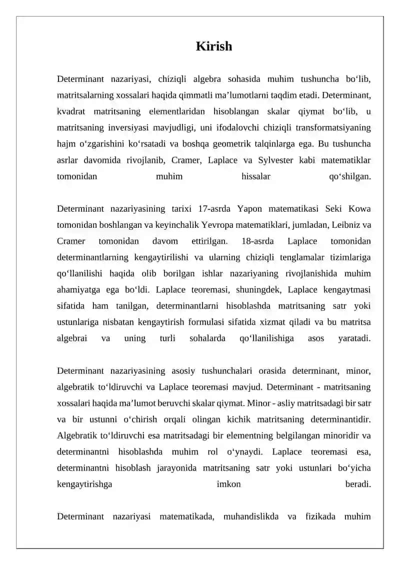 Determinantar Nazariyasi 4