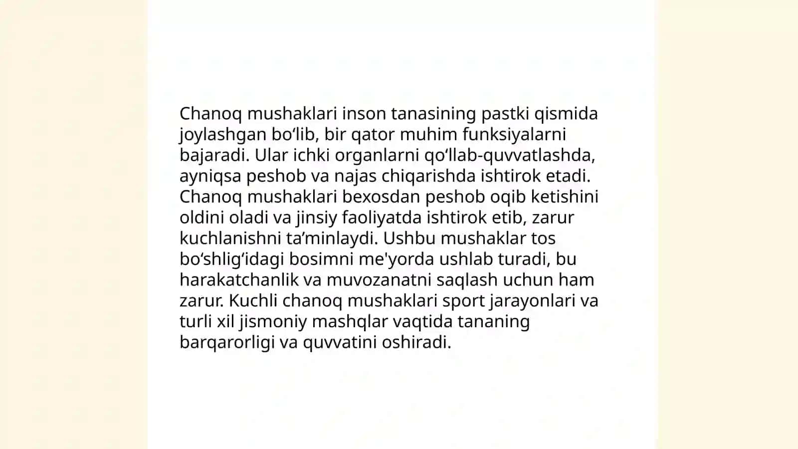 Chanoq Mushaklari 4