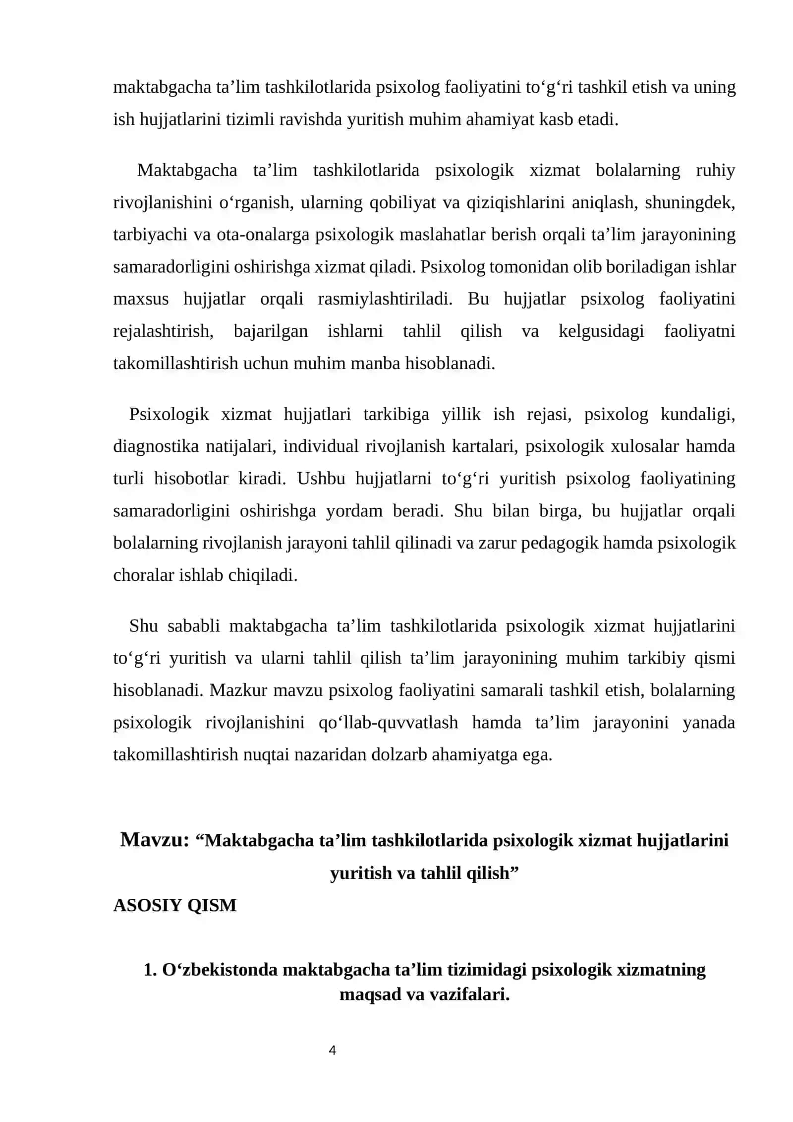 Psixologik xizmatlar mavzusidagi loyiha ishi 4