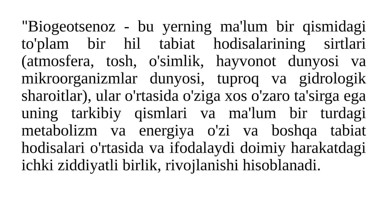 Biogeotsenoz va ekologik omillar 4