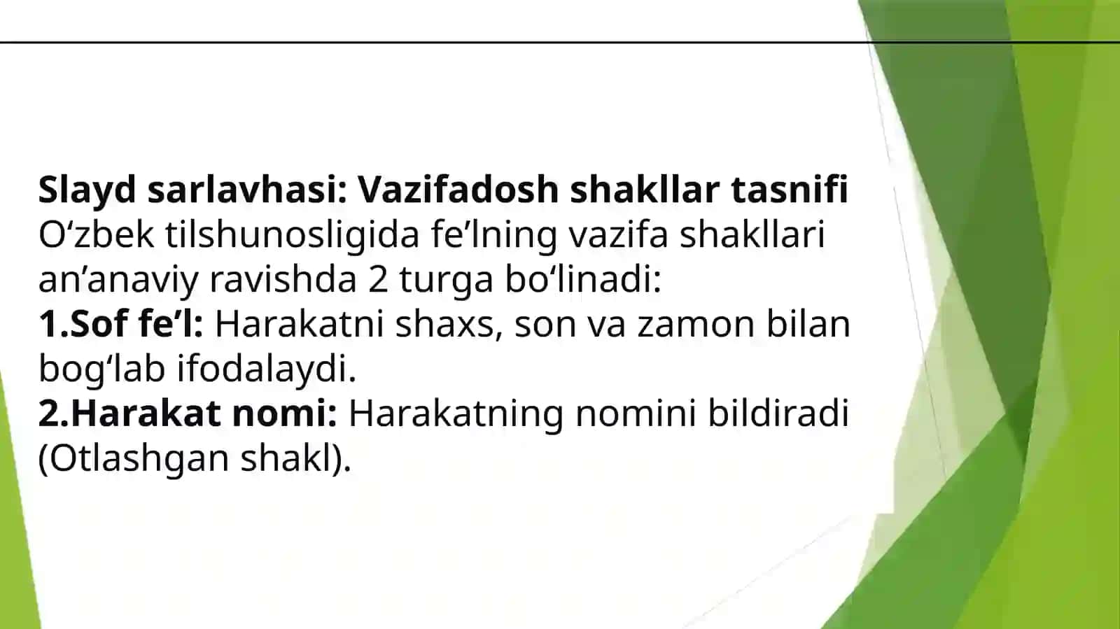 Felning vazifadosh shakllari 4