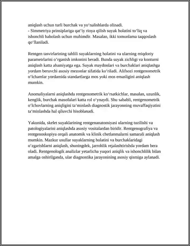 SKELET SUYAKLARINING RENTGENANATOMIYASI. SKELETNING RIVOJLANISH ANOMALIYALARI 4