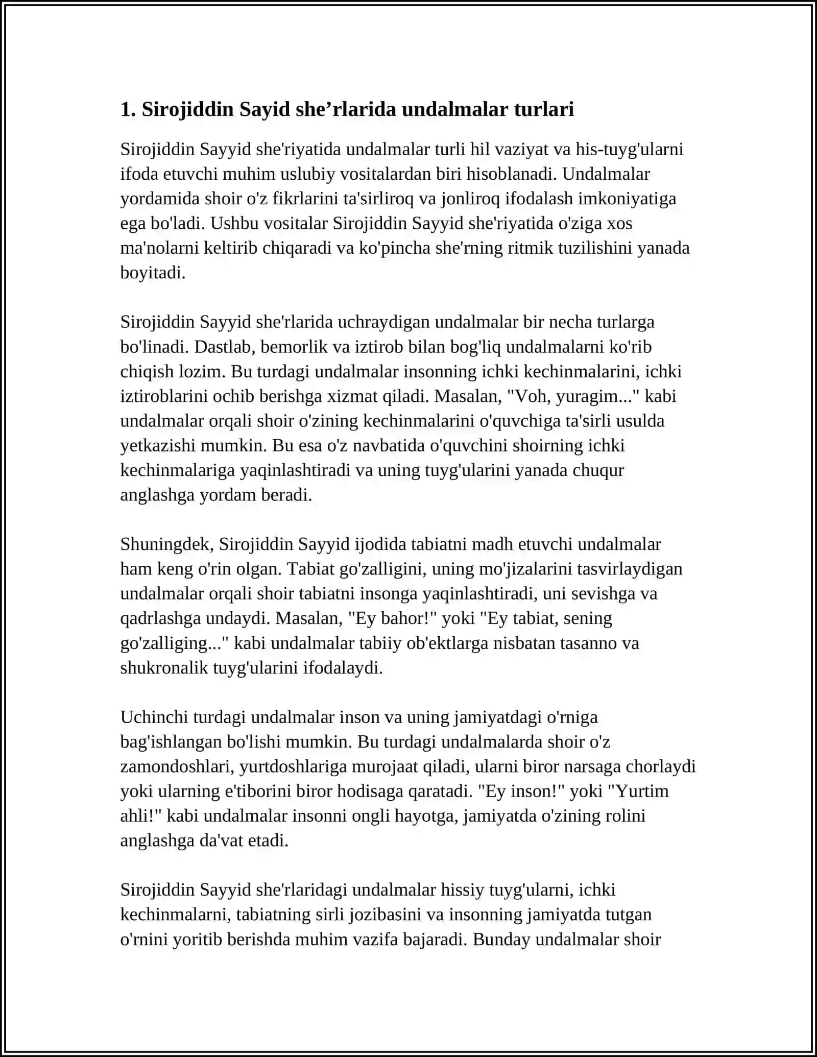 SIROJIDDIN SAYID SHE’RLARIDA UNDALMALARNING QO‘LLANILISHI 4