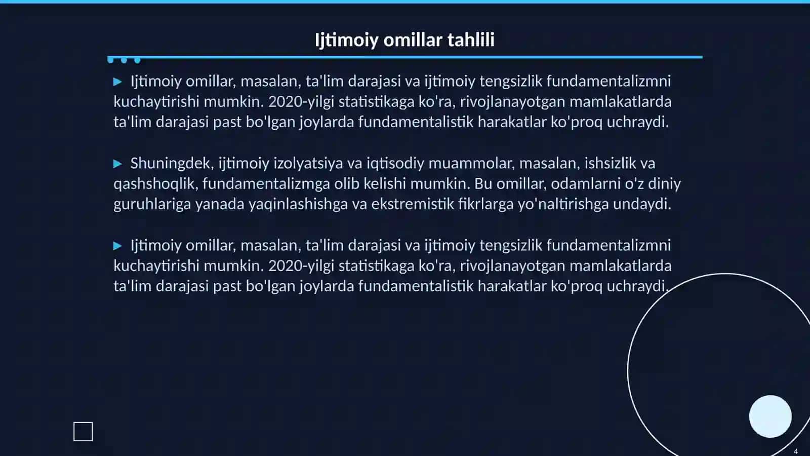 Fundamentalizmni kelib chiqish sabablari 4