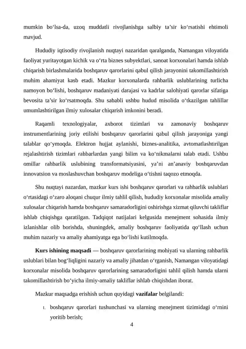 Boshqaruv Qarorlari va Ularning Rahbarlik Uslubidagi Ahamiyati 4