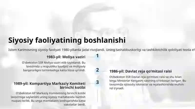 Islom Karimov hayoti: Mustaqil Oʻzbekiston asoschisi 4