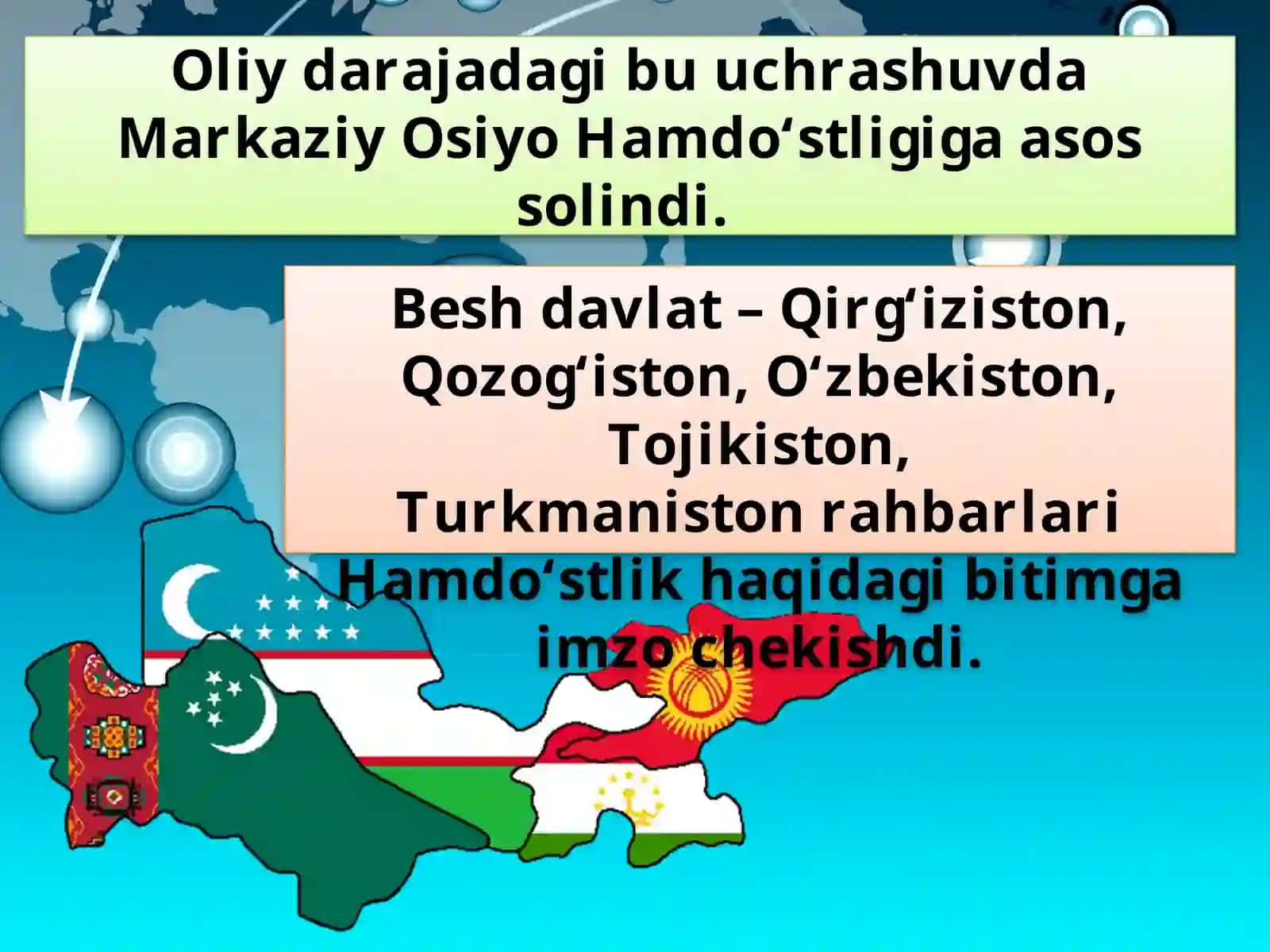 O‘zbekistonning Markaziy Osiyo mamlakatlari bilan o‘zaro hamkorligi 4