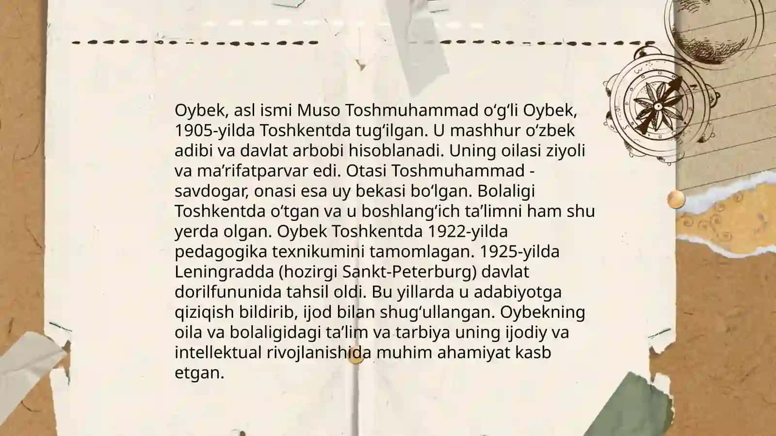 Oybekning hayoti va ijodi 4