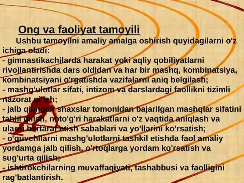GIMNASTIKA ELEMENTLARINI O‘QITISH USULLARI VA TEXNOLOGIYASI 4