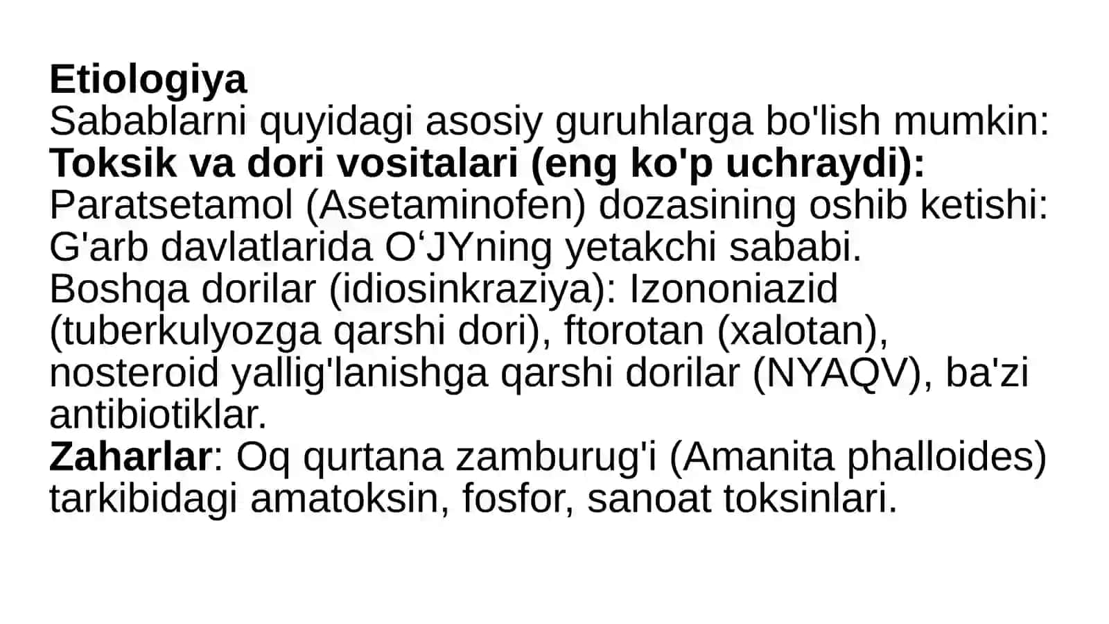 Oʻtkir jigar yetishmovchiligi (OʻJY) 4