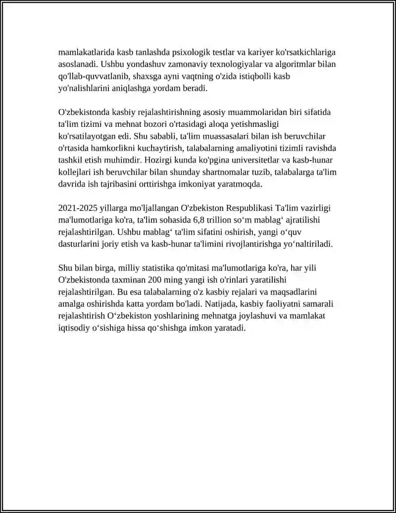 Kasbiy faoliyatga kirishish 4