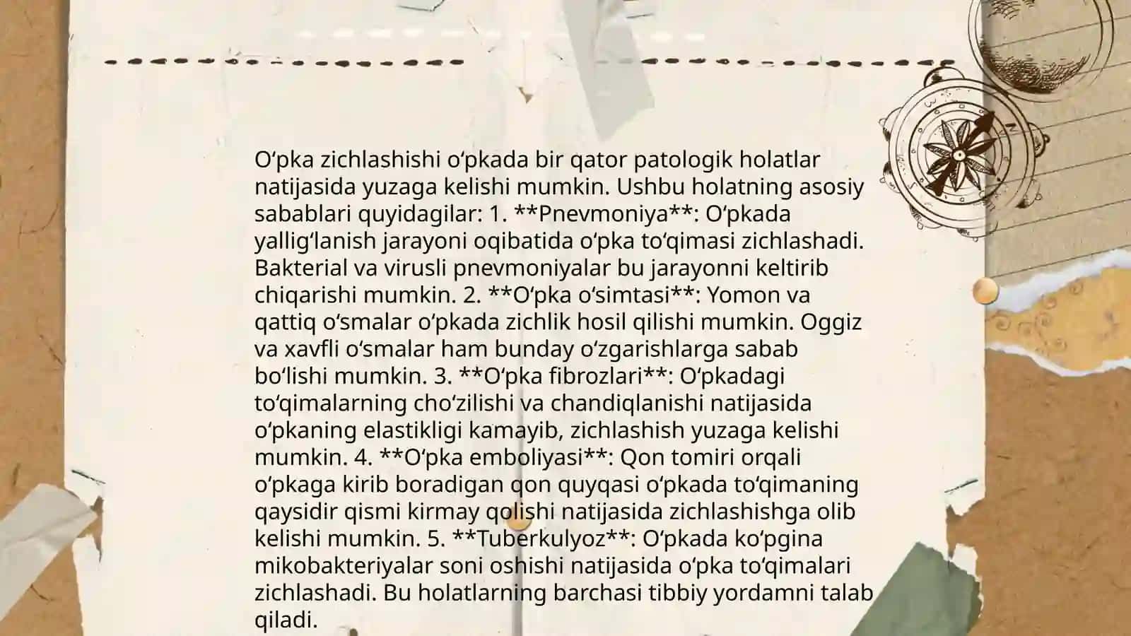 Oʻpka toʻqimasining zichlashish sindromi 4