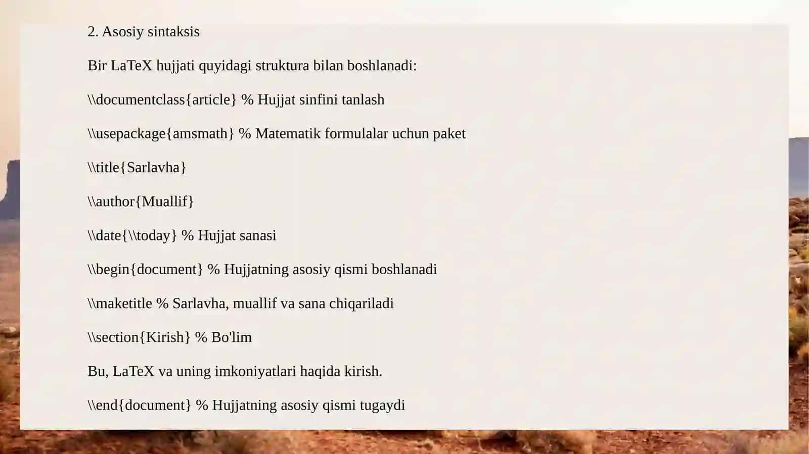 LaTeX bilan ishlash 4