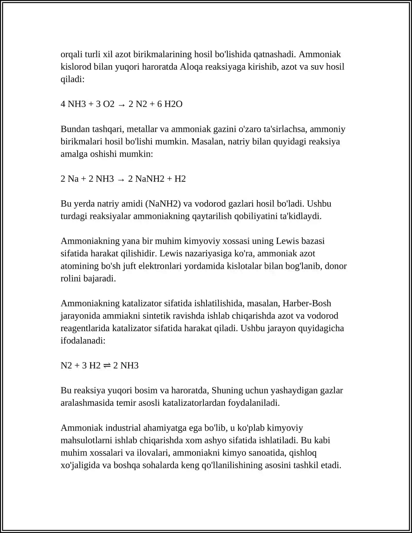 AMMIAK ISHLAB CHIQARISH XOSSALARI 4