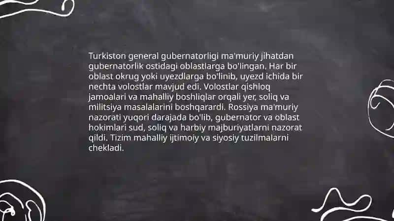 Turkiston general gubernatoriligining siyosiy hududiy bo'lishi 4