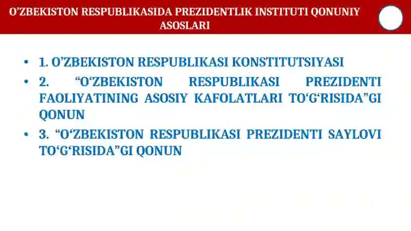 YANGI O’ZBEKISTONDA PREZIDENT SH.M.MIRZIYOYEV RAHBARLIGI VA TASHABBUSI OSTIDA AMALGA OSHIRILAYOTGAN ISLOHOTLAR. 4