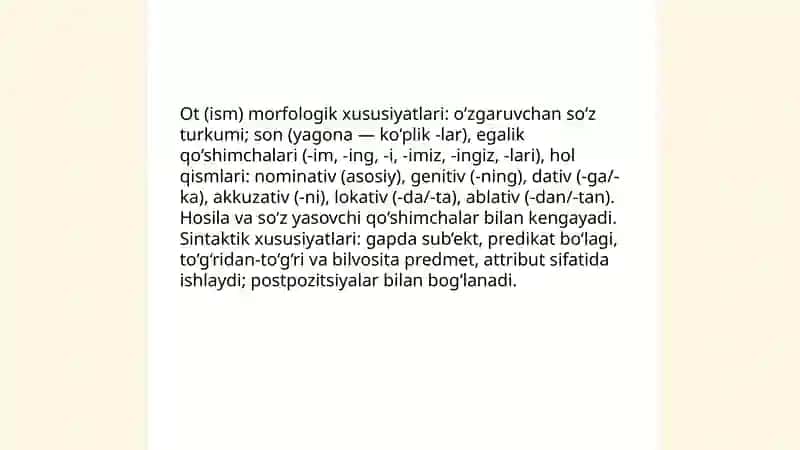 Soʻz turkumlari va ularni guruhlash tamoyillari 4