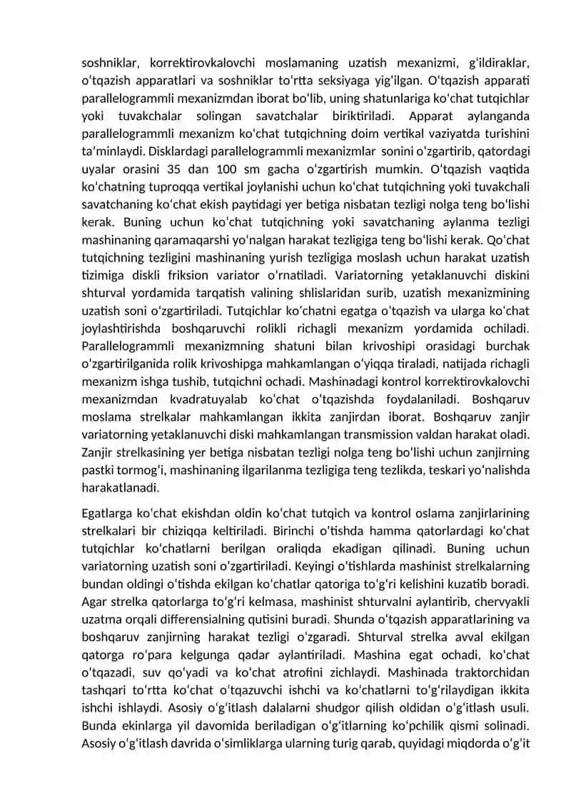 Ko‘chat qatorlari orasiga ishlov berish va ko`chat o`tqazish mashinalari 4
