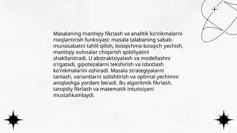 Masalaning bajaradigan funktsiyalari 4