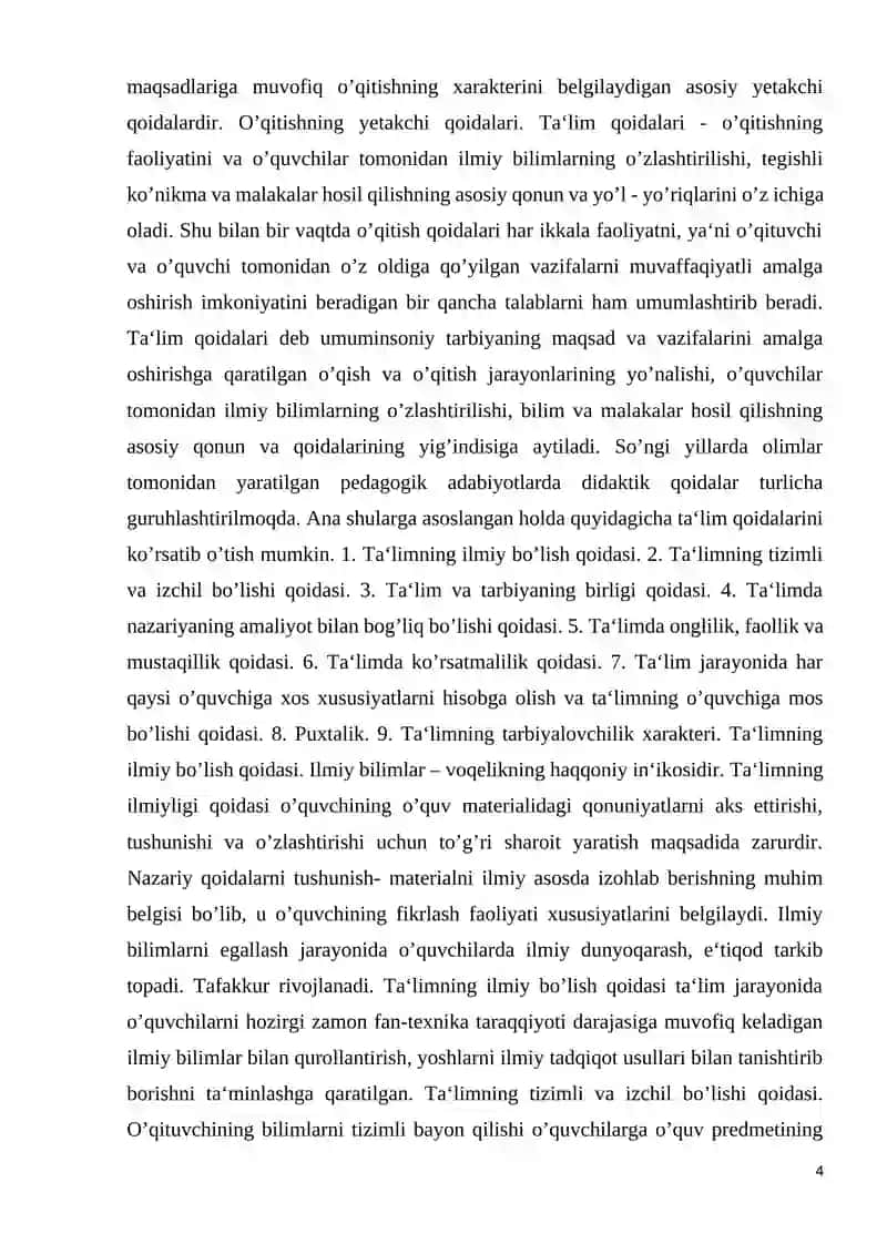 Ta‘lim qonuniyatlari va uning mazmun moiyati 4