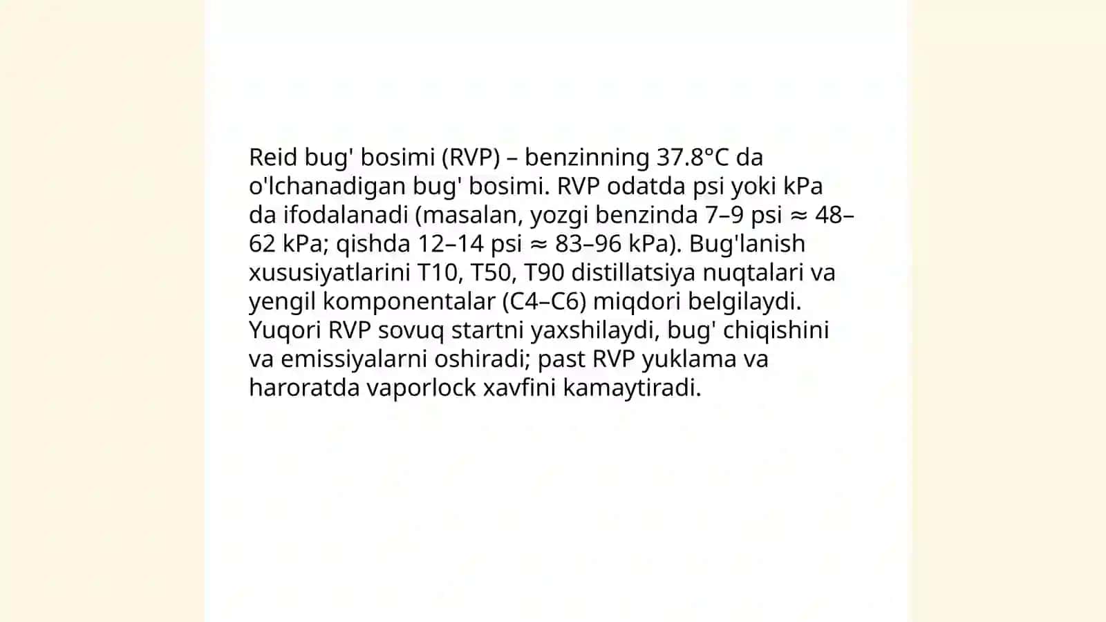 Benzinlarning fizik-kimyoviy xossalari va ularni dvigatel ishiga ta’siri 4