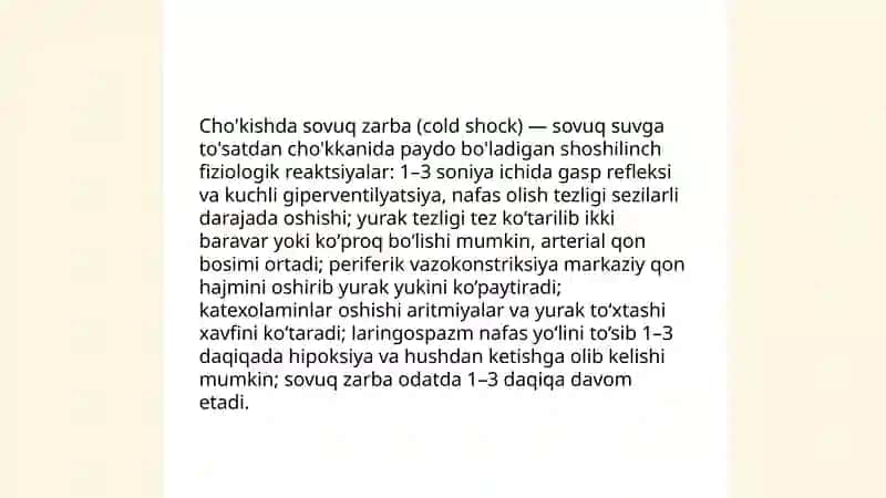 Tashqi muhit tasirotlari:suvga chǒkkanda sovuq olganda bola va uning oilasiga hamshiralik parvarishi 4