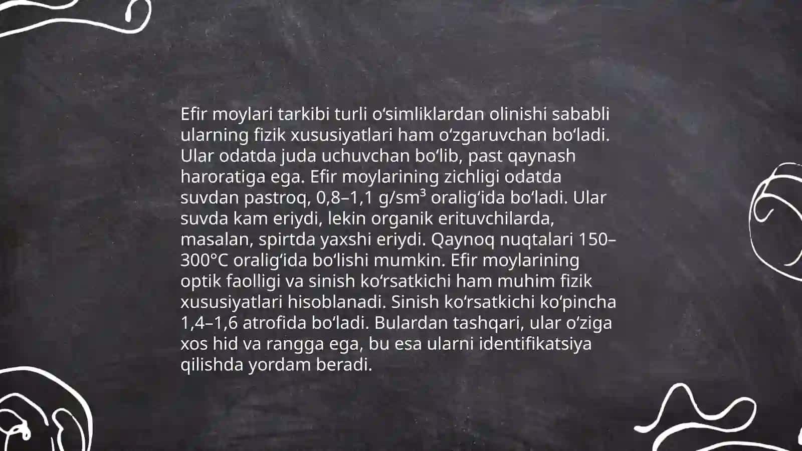Efir Moylarining Kimyoviy Konstantalari 4