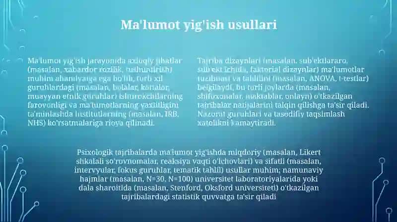Psixologik eksperiment nazariyasi va amaliyoti 4