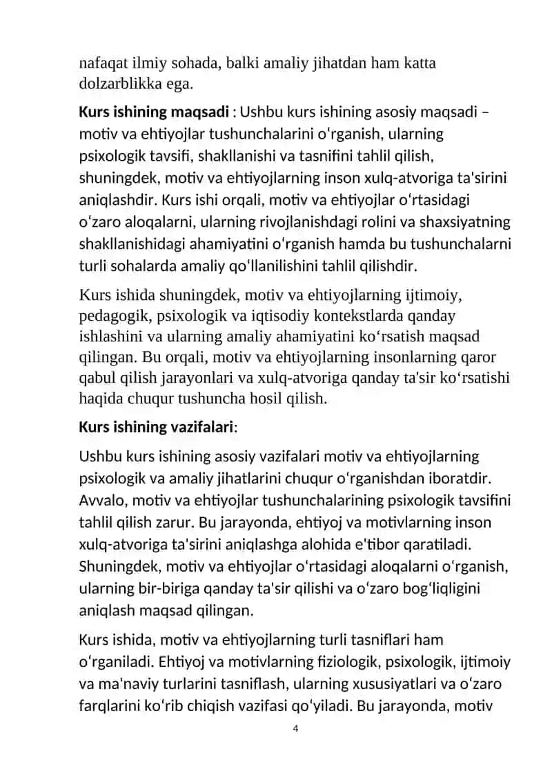 Motiv va ehtiyojning ta'riflari ularning tasnifi 4