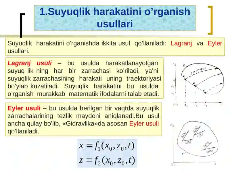 SUYUQLIK KINEMATIKASI.HARAKAT TURLARI 4