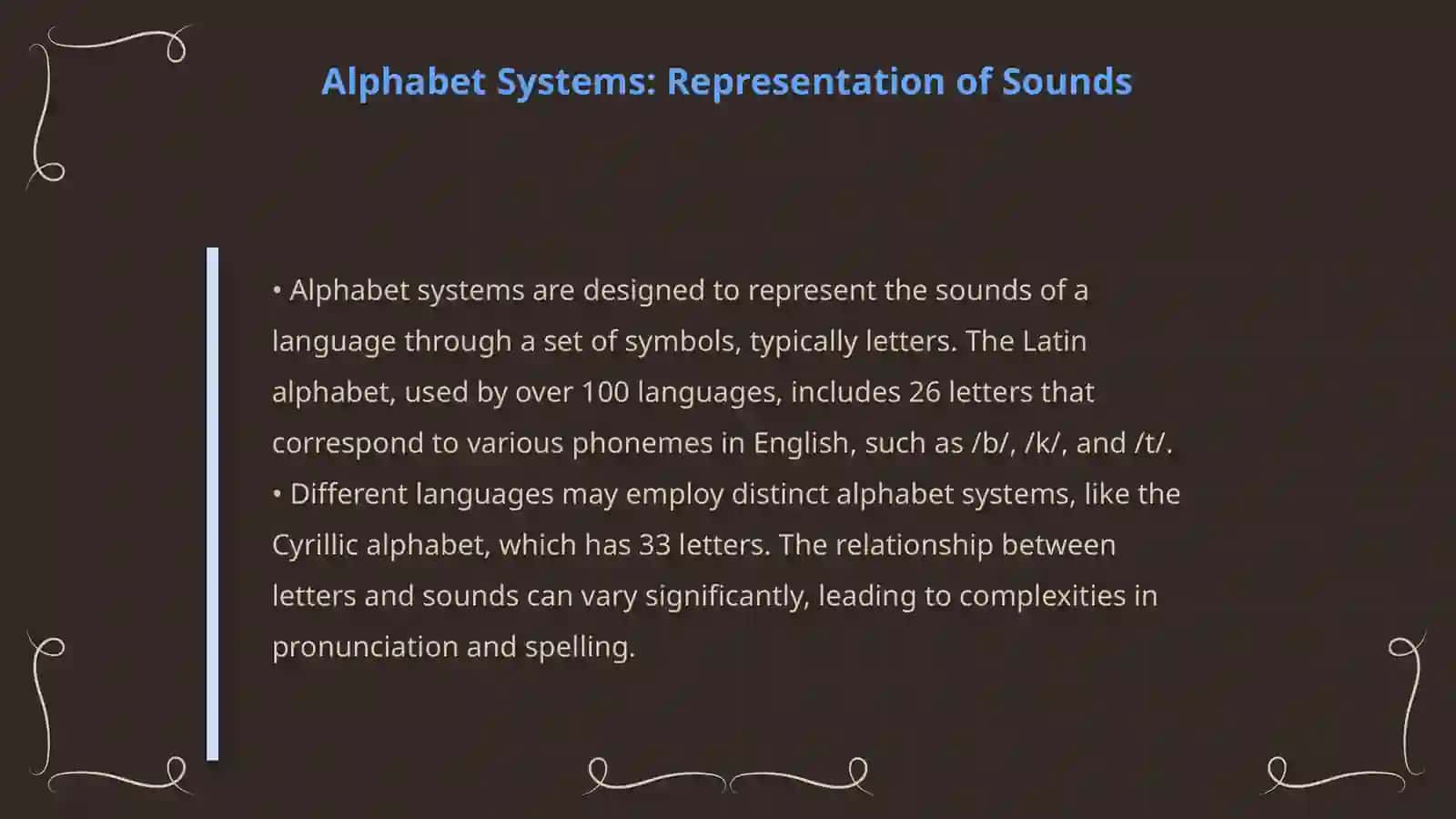 The relationship of letters and sounds 4