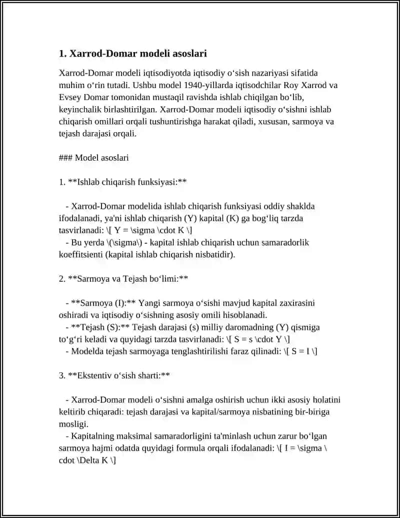 Xarrod-Domar modeli 4