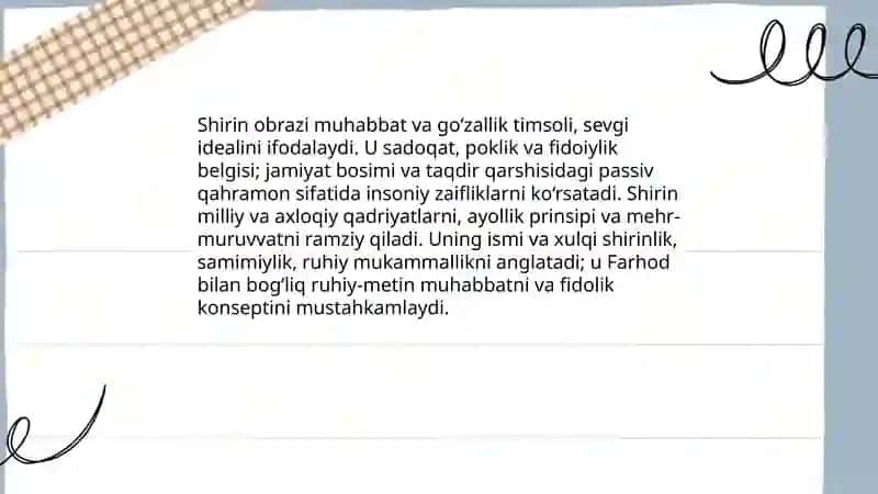 Farhod va Shirin timsollar tizimi va ularning ramziy ma'nosi 4