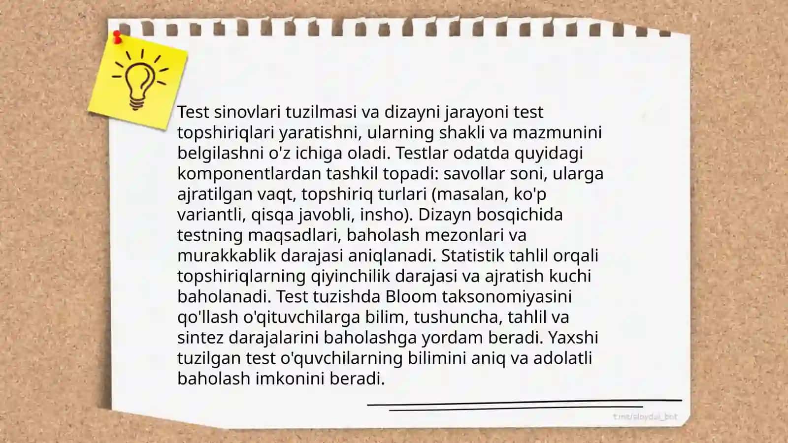 Bilimlarni baholovchi tekshirish tizimlari 4