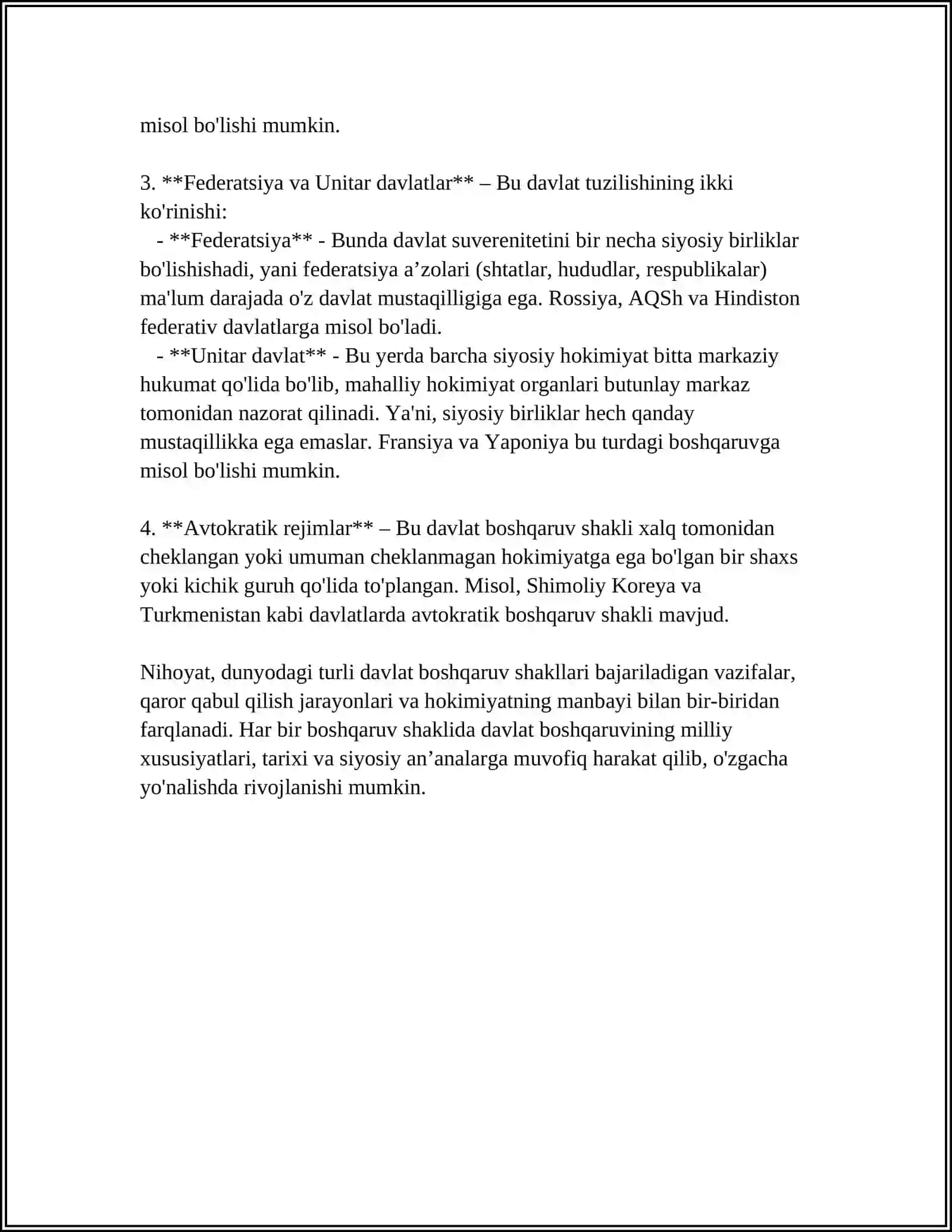 DAVLATNING BOSHQARUV SHAKLLARI 4