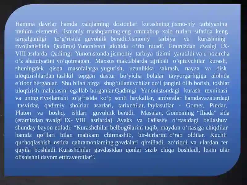 Belbog'li kurashning rivojlanish tarixi 4