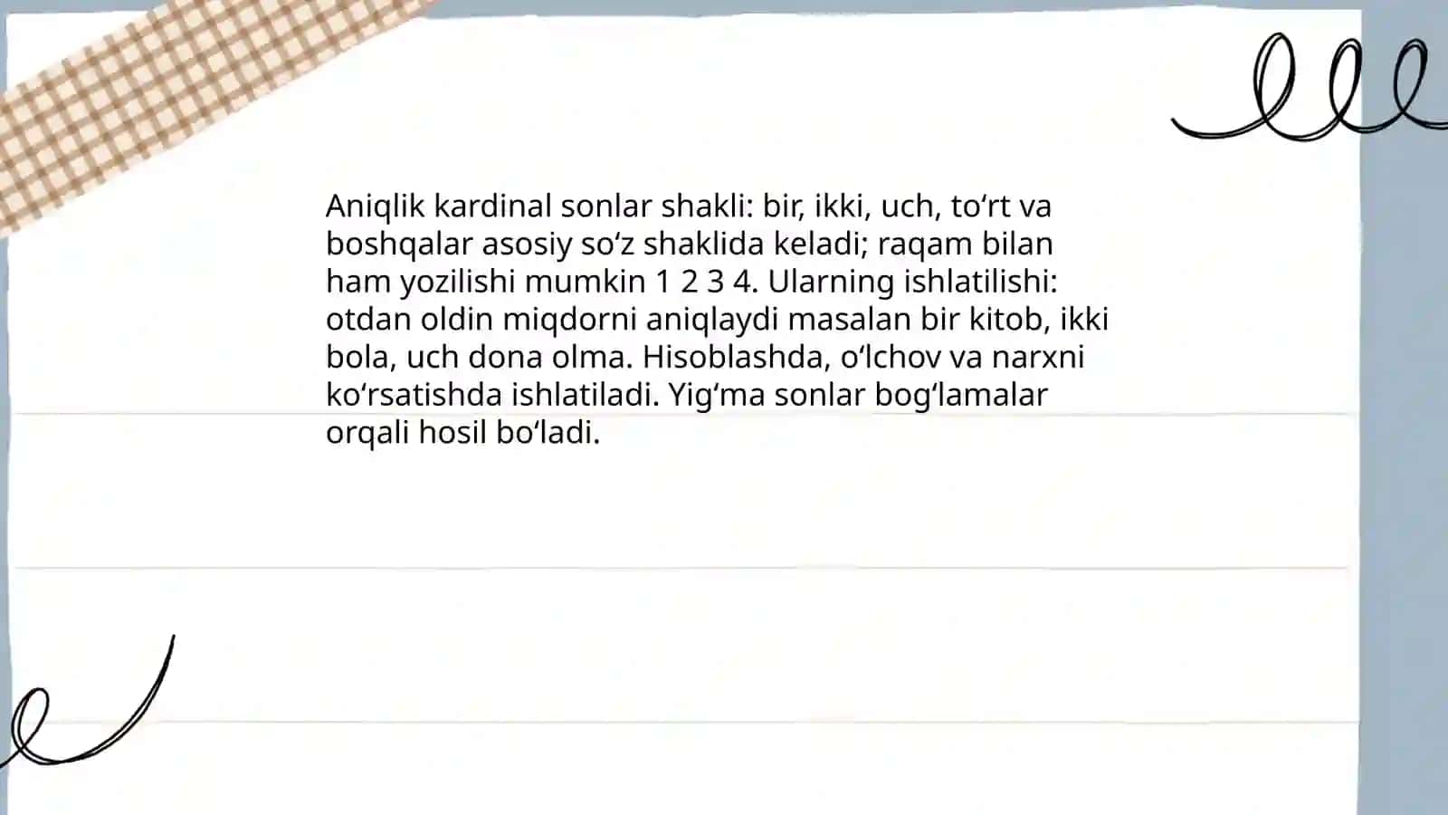 Son soʻz turkumi va uning otlashishi 4