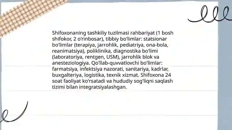 Tuman markaziy shifoxinasi 4