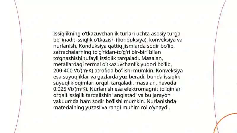 Issiqlik oʻtkazuvchanlik 4