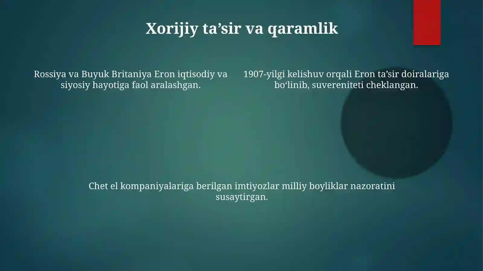 Eron rivojlanish va qaramlik arafasida 4