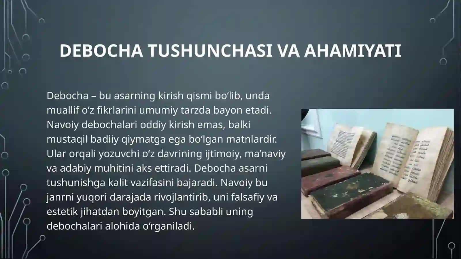 Navoiyning debochanavislik mahorati va debochalar xususiyatlari 4