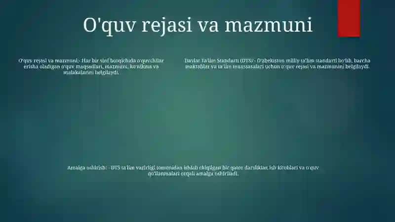 Davlat Ta‘Lim Standarti 4