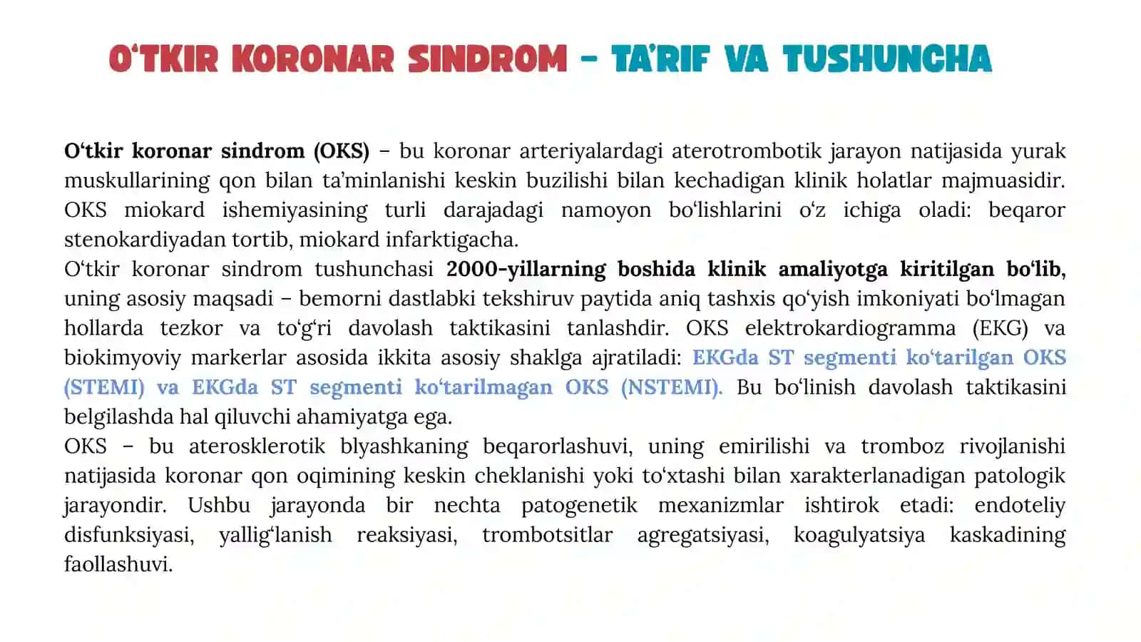 O‘TKIR KORONAR SINDROM 4