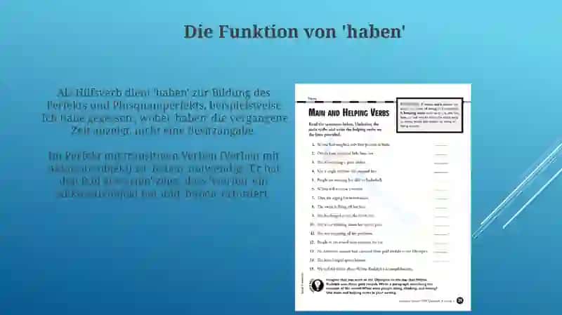 Hilfsveben: haben, sein, werden 4