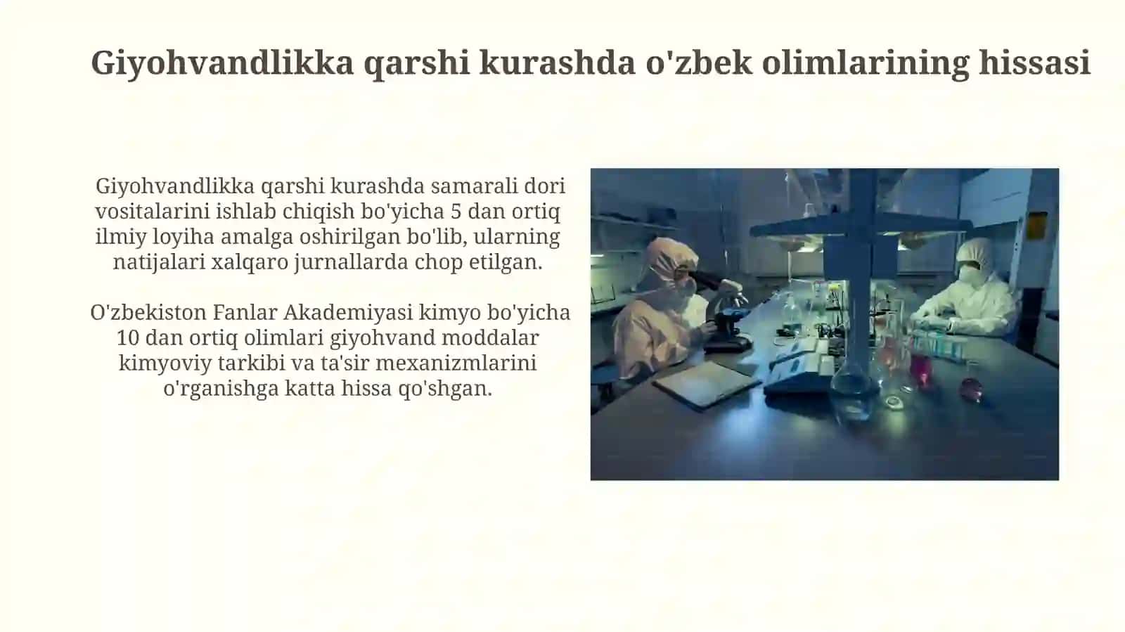 Oshlovchi moddalarni oʻrgangan oʻzbek olimlari 4