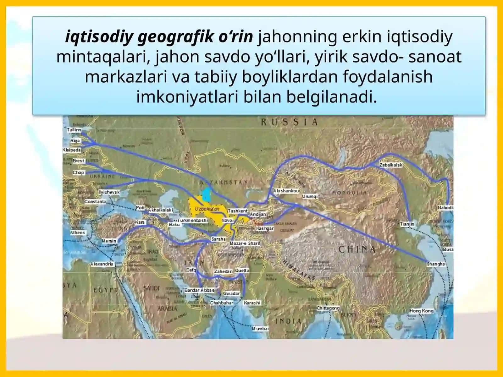 O‘ZBEKISTONNING GEOGRAFIK O‘RNITABIIYSHAROTIVATABIIYSHAROITI 4